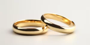 Alianças de casamento de ouro amarelo