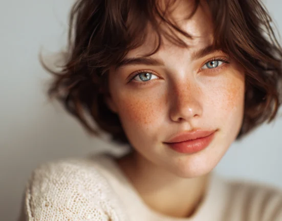 Mulher sorrindo com confiança e naturalidade, representando como uma boa higiene pessoal reflete em autoestima e uma aparência fresca e radiante.